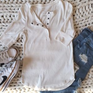 3/4 Sleeve White Tee